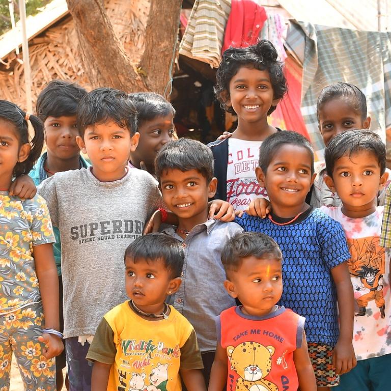 Kinderen van nomaden in India